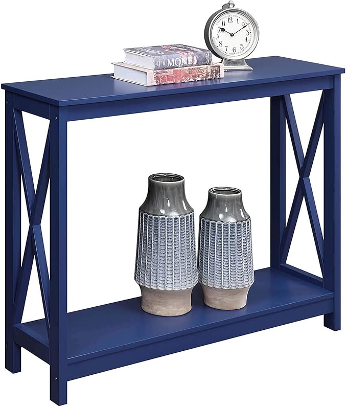 Convenience Concepts Oxford Console Table 39.5" - Sofa Table with Storage Shelf, Transitional Entryway Hall Table for Living Room and Bedroom, Display Foyer Table, Cobalt Blue-NeatNest