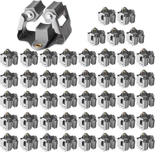 3-H 45 Pack Mop and Broom Holder Wall Mount Big Size Hanging 1 KG Extra,Broom Hanger Wall Mount for Hanging and Organizing Shove Rake Yard Tools in Shed Kitchen Laundry Room Bathroom Garden(grey)-NeatNest