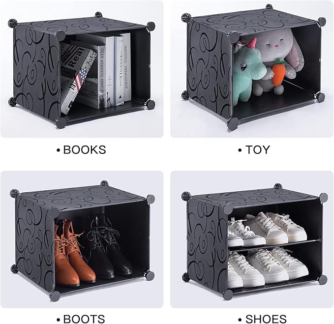 Shoe organizer Cabinet,24 Pair shoe rack organizer closet, DIY Narrow Standing Stackable Space Saver Shoe Cabinet with Doors-NeatNest