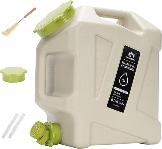 Camping Water Jug - 3.2 Gallan Water Container with Spigot | Portable Water Tank for Outdoor Hiking Picnic Supplies - White-NeatNest