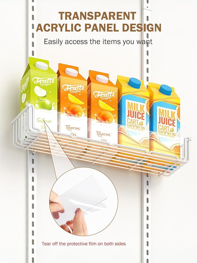 Delamu 9-Tier Over the Door Pantry Organizer with Acrylic Panel, Pantry Organization and Storage, White Hanging Basket Wall Spice Rack Seasoning Shelves, Home Kitchen Bedroom Bathroom House Essentials-NeatNest