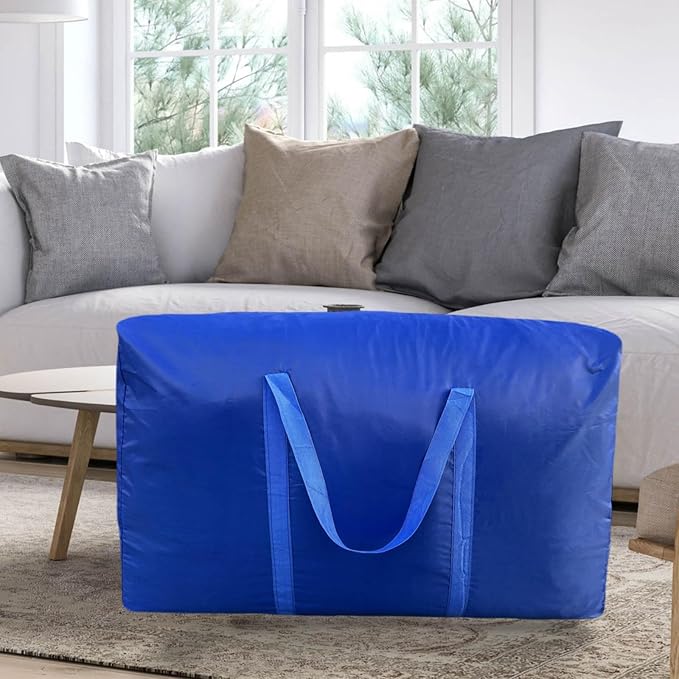 100L Extra Large Storage Bags, Big Moving Bags with Strong Zippers & Carrying Handles, Packing Bags for Moving, Storage, Travel and Camping, Storage Totes For Space Saving (Blue, 4 Pack)-NeatNest