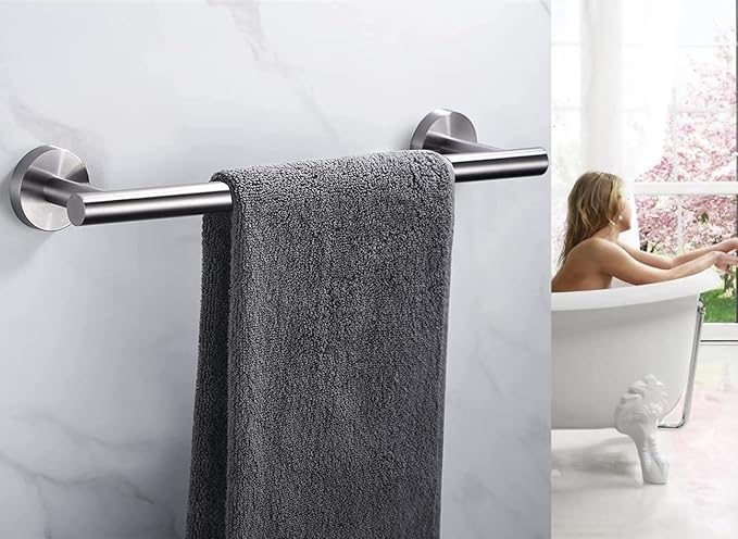 16 Inch Towel Bar 2 Pack for Bathroom 9/12/16/24/28/33 Inch Kitchen Hand Towel Holder Brushed Nickel Stainless Steel 304 RUSTPROOF Wall Mount Towel Rod 2 of Pack (2, Brushed Nickel, 16 Inch)
