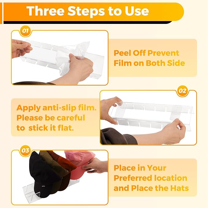 Clear Acrylic Hat Stand for Baseball Caps – 14-Cap Easy Setup Organizer for Bedroom, Closet, Dresser, Countertop, Display and Storage for Baseball Caps, Sports Hats, and Collectibles (2-Pack)-NeatNest