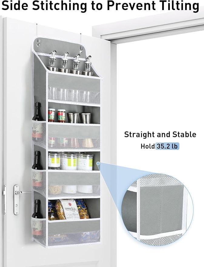 Yecaye 1 Pack Over the Door Organizer, 35.2lbs Load Toy Stuffed Animal Storage, Swing-proof Hanging Bathroom Organizers and Storage for Nursery Newborn Baby Essential Stuff Dorm Room Essentials-NeatNest