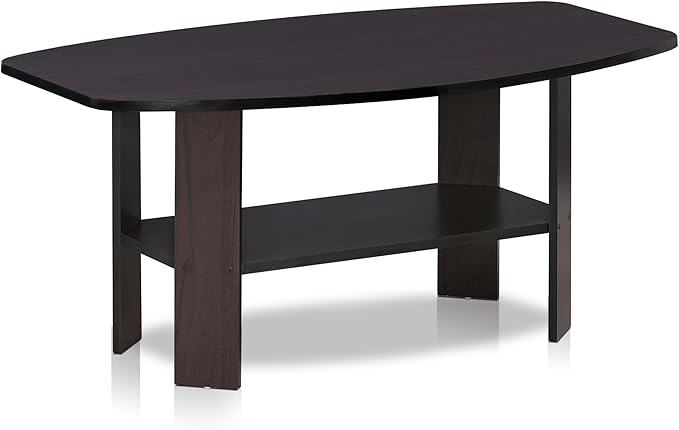 Furinno Simple Design Coffee Table, Dark Walnut-NeatNest