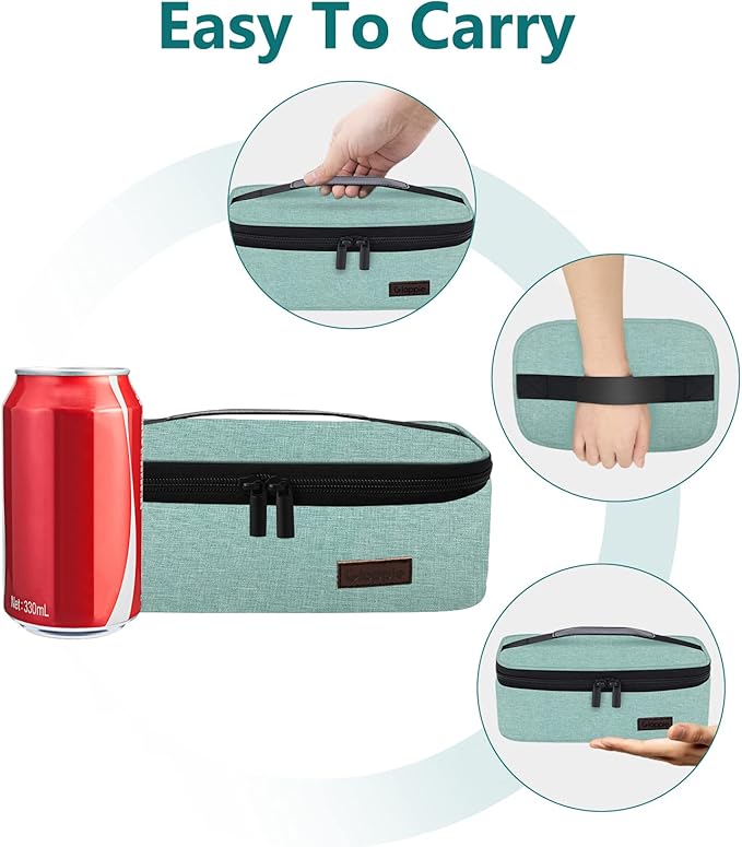 Gloppie Little Lunch Bag Small Insulated Lunch Box for Women Kids Lunchbox Mini Lunchbag Portable Cooler Bags Petty Lunch Pail Reusable Snack Container, Green-NeatNest
