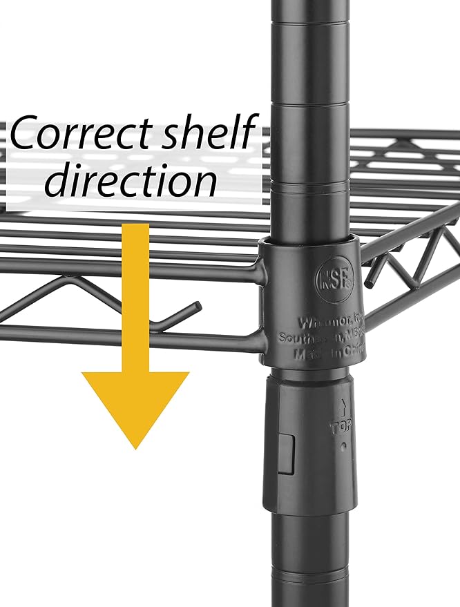 Whitmor Supreme 5 Tier Adjustable Shelving - 500 Pound Weight Capacity Per Shelf - Leveling Feet-NeatNest