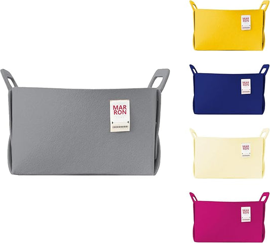 Collapsible Gray Felt Storage Bin Large 14.6"x9.4"x9.4" – Foldable Basket with Handles for Closet, Laundry Room Organization, Toy Storage, Decorative Storage Bins for Shelves, Nursery Storage-NeatNest