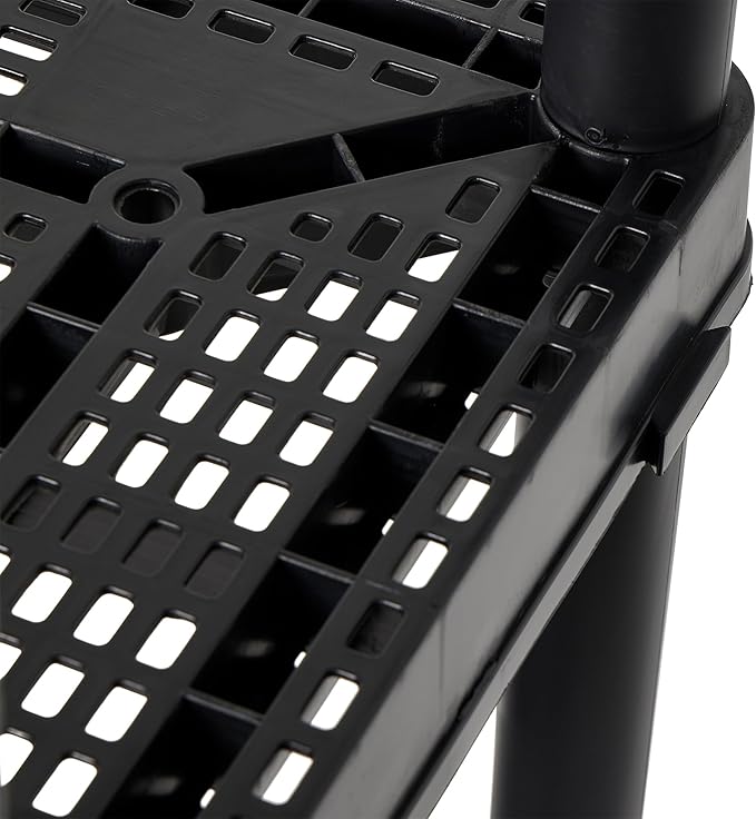 Gracious Living 2 Pack Storage Rack, 4 Shelf Fixed Height Medium Duty Unit, Black