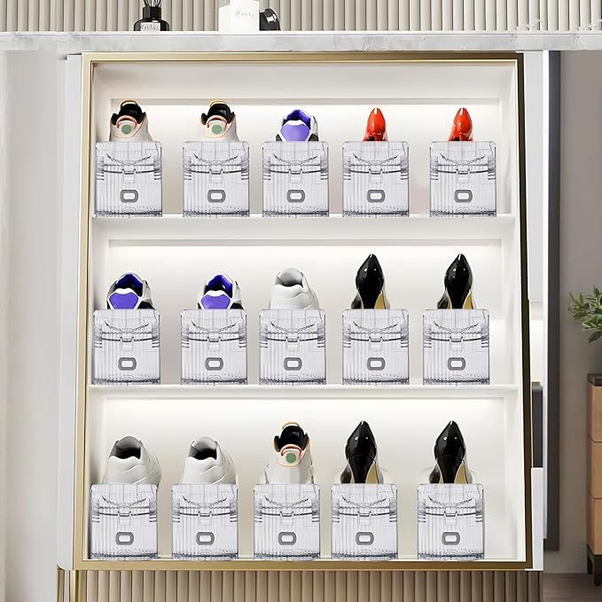 20PACK Shoe Slots Organizer for Closet,Adjustable Shoe Rack Holder Shoe Space Savers Double Layer Stack Shoe Racks for Closet Organization(Transparent)-NeatNest