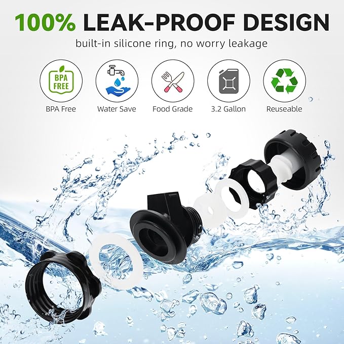 Camping Water Jug - 3.2 Gallan Water Container with Spigot | Portable Water Tank for Outdoor Hiking Picnic Supplies - Black-NeatNest