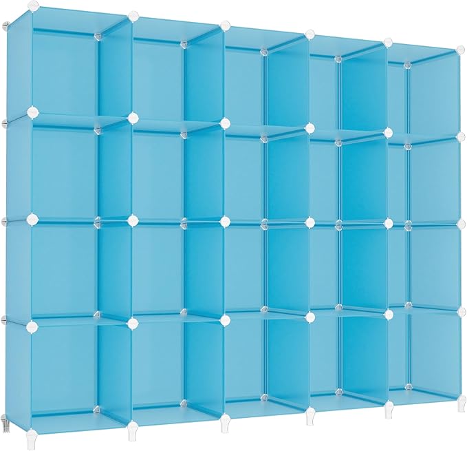 HOMIDEC 20-Cube Storage Organizer, Closet Organizer Storage Shelf Bookcase Bookshelf with Metal Hammer, Storage Cubes Organizer Cabinet for Kids, Closet, Bedroom, Bathroom-NeatNest