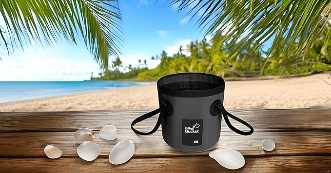 BANCHELLE Collapsible Bucket Water Container Portable Folding Camp Wash Basin for Outdoor Traveling Hiking Fishing Car Washing Gardening Camping (Black, 12L)-NeatNest
