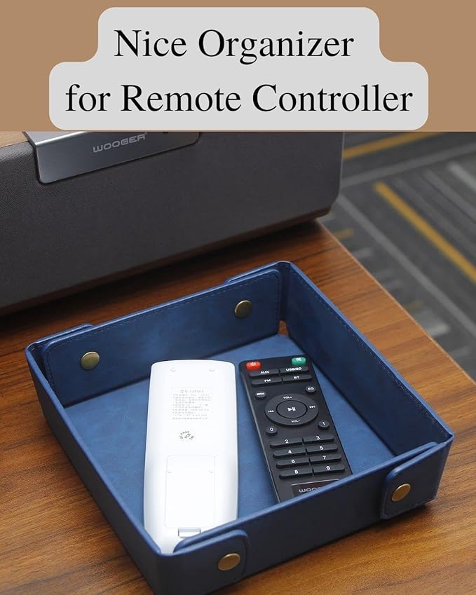 CASIRENA Father's Day Gifts Faux Leather Valet Tray Organizer for Men - Catch-All Tray for Entryway Table Key, Wallet, Watch, Coin Change, Phone, Dresser EDC Dump Jewelry, Bedside Nightstand Desk-top-NeatNest