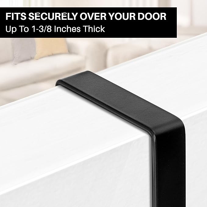 LYNK Professional® Home™ Over Door Hooks Rack - 28 Hook Over Door Hanger - Over Door Towel Rack - Hanging Towels or Clothes - Bathroom, Bedroom or Laundry Room - Lifetime Ltd. Warranty - Black