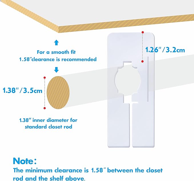8 PCS Closet Rack Dividers, Wardrobe partition Board White Rectangular Clothing Hanger Dividers with a Bonus Marker, Writable & Reusable for Sorting Clothes Size, Color-NeatNest