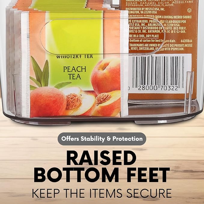 Clear Plastic Storage Bins, Small Fridge Organizer Kitchen Organizers and Storage Containers Bathroom Organization and Storage Bin for Makeup Organizer, fruits, Chips, Perfume, Skin Care, crafts-NeatNest