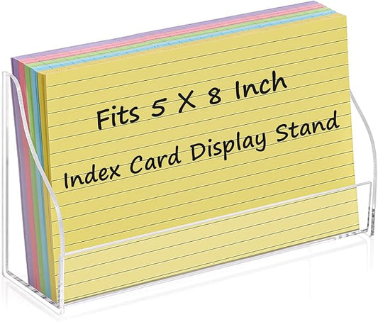 5x8 Inch Index Card Display Stand Acrylic Card Holder For Desk Note Card File Box Postcard Holder Business Stand Display Index Organizer Case for Office Business Desktop(No Card)