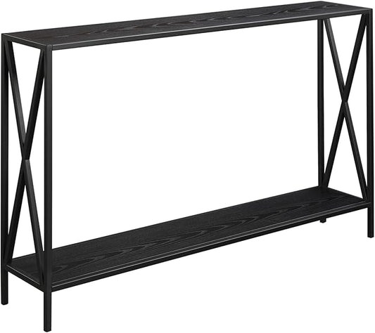 Convenience Concepts Tucson Console Table 47.25" - Modern Sofa Table with Storage Shelf, Entryway Hall Table for Living Room, Black-NeatNest
