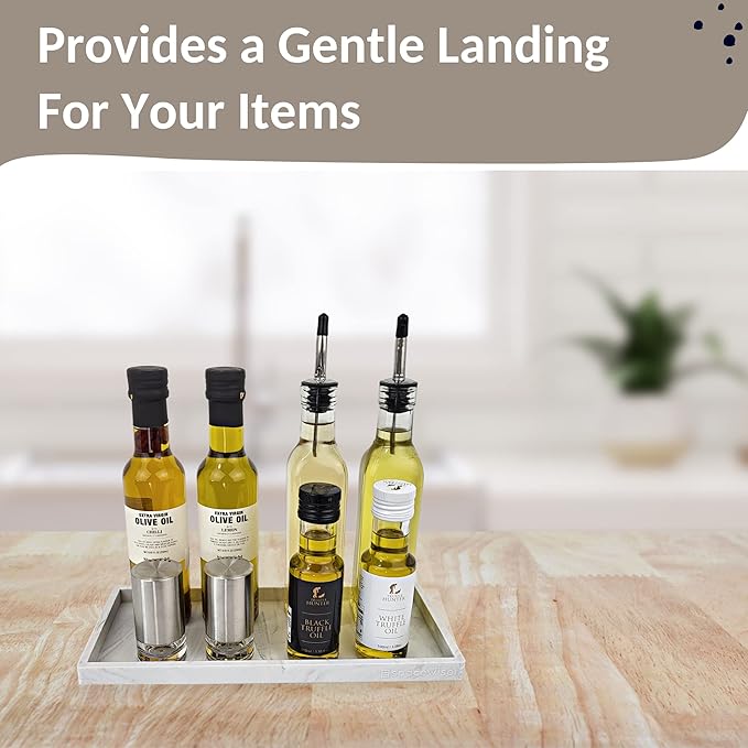 Countertop and Vanity Tray - 11.7" Silicone Bathroom Tray Countertop, Dish Soap Trays for Kitchen Counter, Sink Organizer Accessories Caddy, Toilet Laundry Shower Makeup Mat Oil Holder-NeatNest