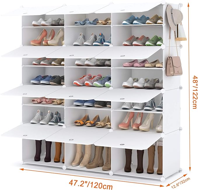 HOMIDEC Shoe Storage Cabinet, 48 Pairs Shoe Rack 3 by 8 Tier Space Saving Shoe Organizer for Closet Hallway Living Room Bedroom Garage-NeatNest