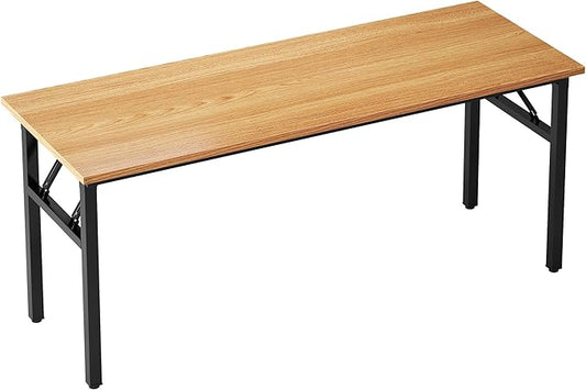 sogesfurniture 62 Inches Large Home Office Computer Desk, Folding Dining Table/Workstation, Computer Desk Office Desk Folding Table,BHUS-AC5-NEW (62 inches, Teak Black)-NeatNest