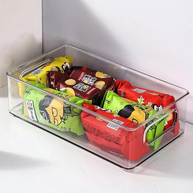 Clear Plastic Storage Bins, Perfect for Kitchen Organization or Pantry Organization and Storage, Large Fridge Organizer Plastic Bins, Pantry Organization and Storage Bins, Cabinet Organizers-NeatNest