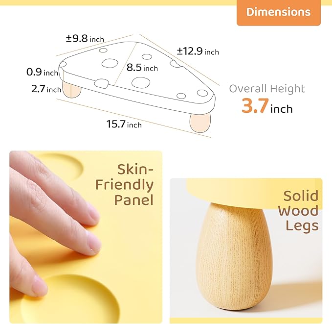 Cute Monitor Stand Riser,Cheese-Shaped Sturdy Desktop Computer Stand Wood Yellow Monitor Riser for Laptop, PC, Computer,Yellow-NeatNest