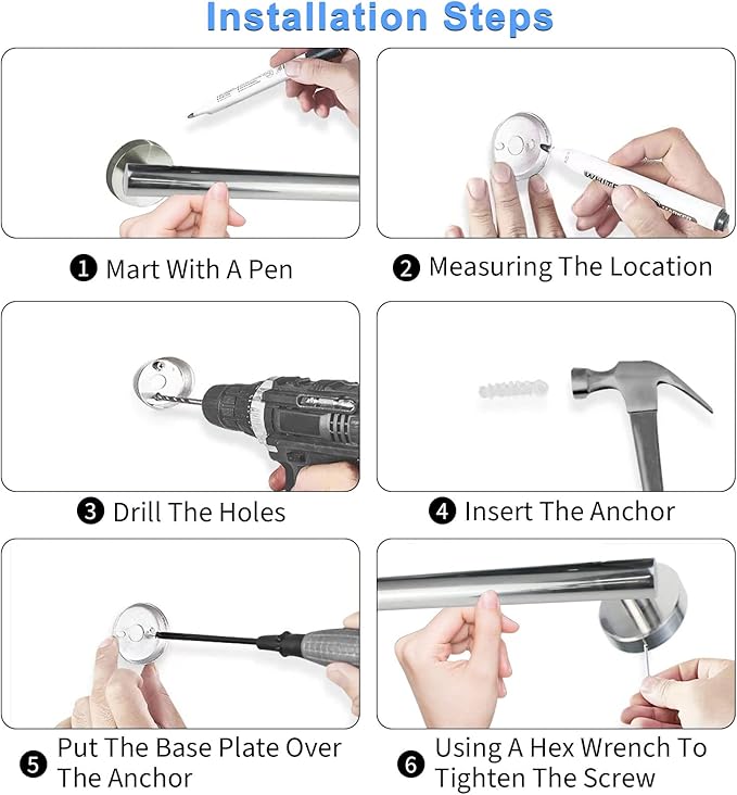 Cilee 8 Piece Polished Chrome Bathroom Hardware Set, 24inch Bathroom Towel bar+Towel Ring+Toilet Paper Holder+ Robe Towel Hook, SUS304 Stainless Steel Bathroom Accessory Set-NeatNest