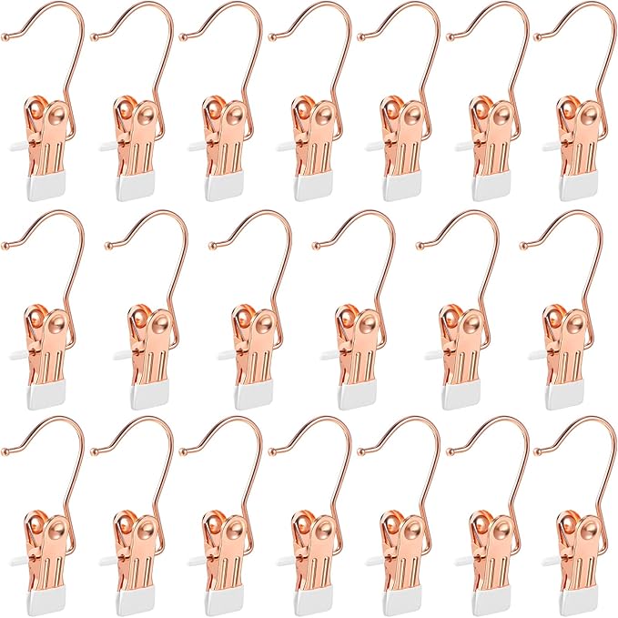 Hotop Boot Hanger Clips for Closet, Laundry Hanging Hooks Heavy Duty Clips Boot Holder Portable Single Hooks Space Saving for Pants Jeans Clothes Hats Tall Towels(Rose Gold,20 Pieces)-NeatNest