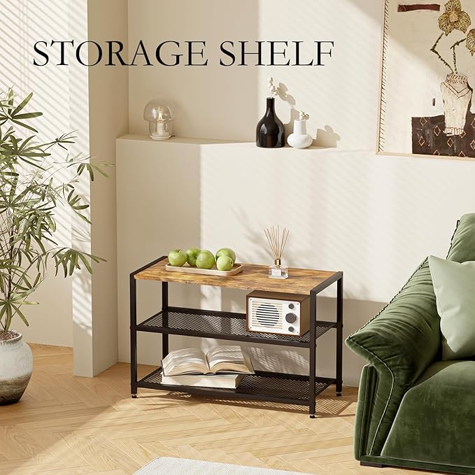 Shoe Rack, 3-Tier Shoe Shelf with Dense Metal Mesh, Durable Industrial Freestanding Shoe Rack for Front Door Entrance, Hallway, Entryway, Living Room, Bathroom (25" Dx11.02 W x15.75 H)-NeatNest