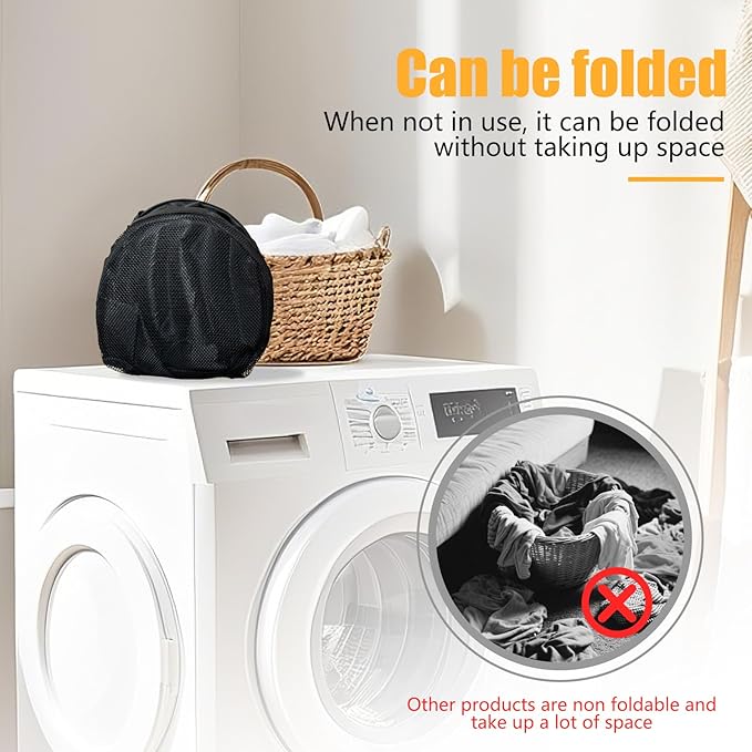 Collapsible Backpack Laundry Bag Made by Strong Polyester Oxford Cloth, 76L Heavy Duty Large Hamper with Adjustable Shoulder Strap, Foldable Basket with Mesh Pocket for College, Travel, Apartment-NeatNest