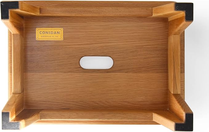 CONSDAN Oak Step Stool for Bed, Wooden Stool for Adults & Seniors - 6.5" High, Non-Slip Mat, No Assembly Needed, Solid Wood, Natural Color-NeatNest
