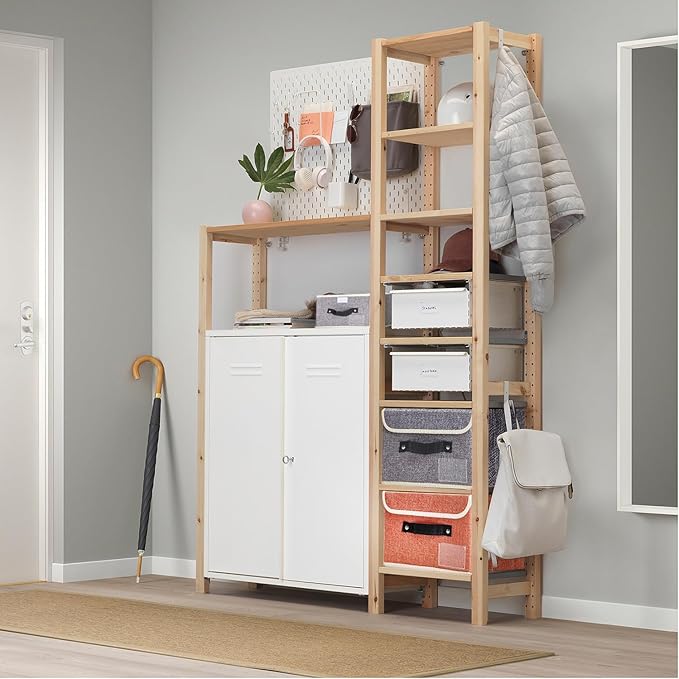 Small Storage Bins with Lids 2 Pack Linen Collapsible Cube Storage Basket with Handle, Jane's Home Foldable Fabric Storage Box with lids for Clothes Closet, Ornament Grey-NeatNest