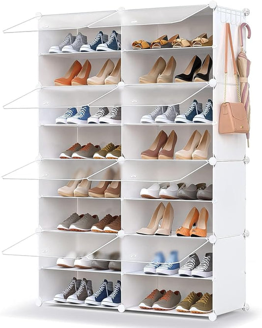 Shoe Storage,32 Pairs Shoe Rack Organizer for Closet Shoe Cabinet with Door Shoe Shelves for Closet,Entryway,Hallway,Bedroom-NeatNest