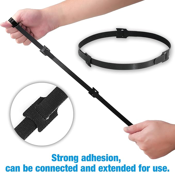 100 PCS 8-Inch Cable Ties, Reusable Cable Management, Under Desk Cord Organizer, Cable Clips and Cord Wrap, Black-NeatNest