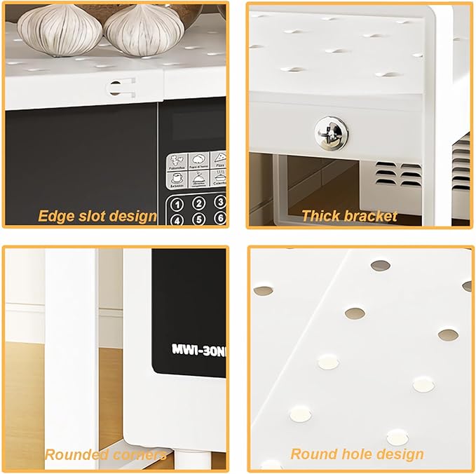 Expandable Metal Kitchen Storage Shelves,Kitchen Cabinet and Counter Shelf Organizer for Bathroom Bedroom Office Table Desk Pantry Storage