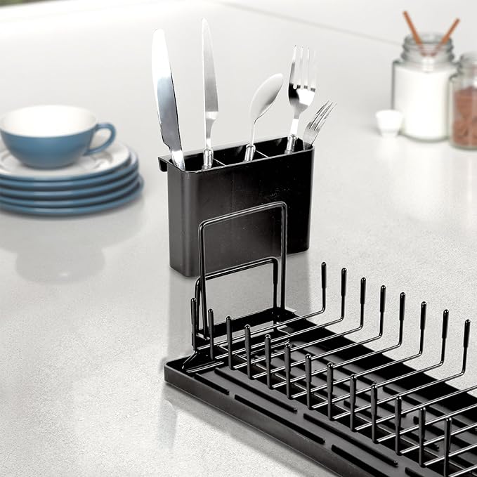 Cup Drying Rack Glass Water Bottle Dish Drying Dryer Rack Long Kitchen Sink Counter Drainer Over Tray Plate Forks Cups Spoons Organizer-NeatNest