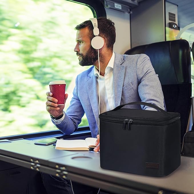 Gloppie Insulated Lunch Bag Lunch Box for Men Women Lunchbox Cooler Bag for Work Picnic, Idea for Gift, Black-NeatNest