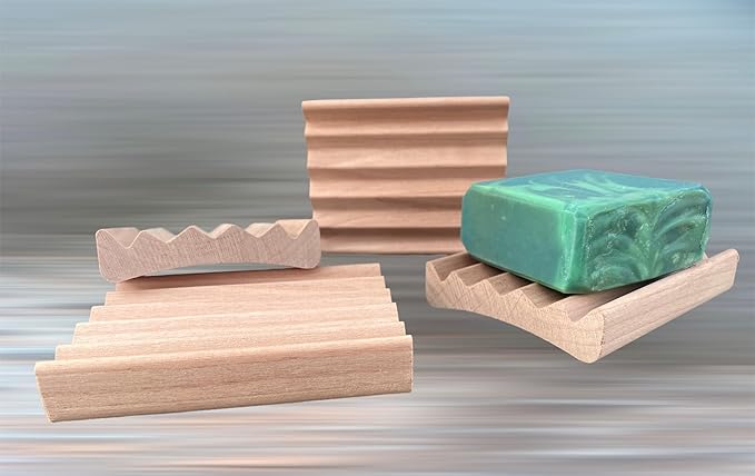 2 Pack Elevation Alder Natural Wood Soap Dish, 100% Handcrafted in the USA, Makes Soap Last 2X Longer, Soap Bar Holder for Kitchen or Bathroom-NeatNest