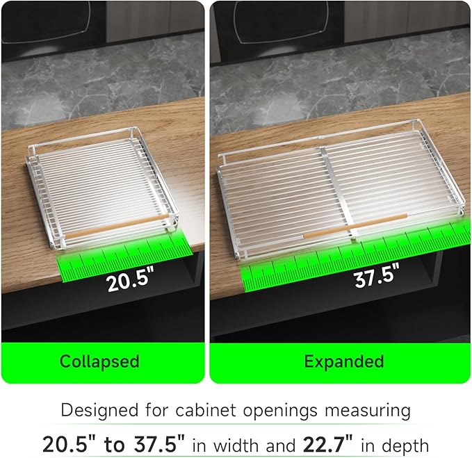 Expandable Pull Out Drawers for Cabinets, Kitchen Cabinet Slide Out Shelves, Adjustable Roll Out Drawers, X-Large 2 Pack-NeatNest