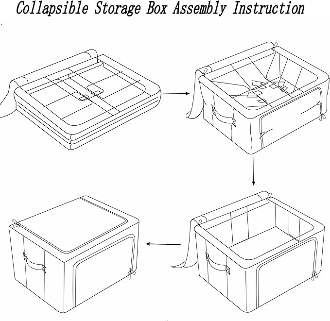 2 Pack Clear Window Storage Bins Foldable Fabric Storage Bins Boxes for Clothes Stackable Box Organizer Set with Carrying Handles (Gray,22L, 15.7x 11.8x 7.8 Inch)-NeatNest