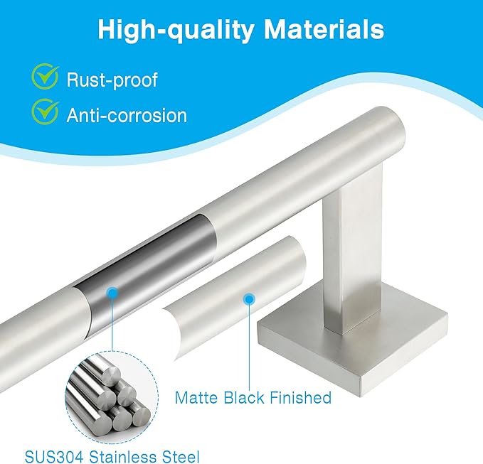 Towel Bar for Bathroom, 32 Inch Towel Rack Wall Mounted, SUS304 Stainless Steel Heavy Duty Towel Holder for Bathroom Laundry Room Hotel Modern Home Decor