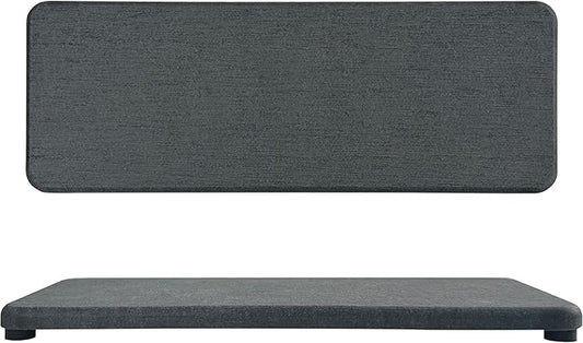 2 Pcs Water Absorbing Stone Trays, Kitchen/Bathroom Sink Soap Dish, Diatomite Tray Used for Hand Soap & Cosmetic Bottles in The Modern Home, 3.15" W x 8.7" L, Dark Gray-NeatNest