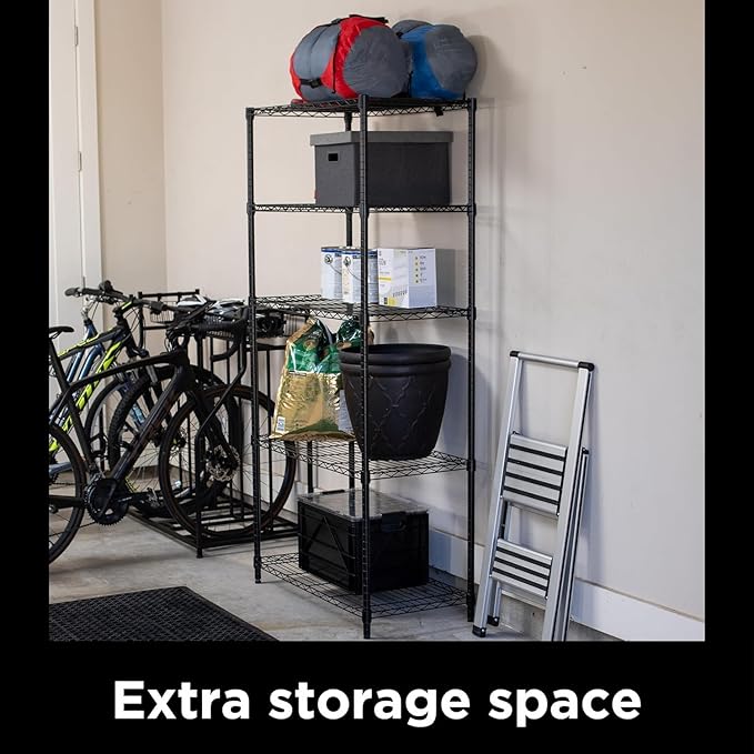 Internet's Best 5-Shelf Adjustable Wire Shelving | Heavy Duty Storage Rack | Metal Shelf for Garage, Restaurant, Industrial Use - Wide Unit Shelves, Sturdy Steel Frame | Black | 36" W x 18" D x 72" H