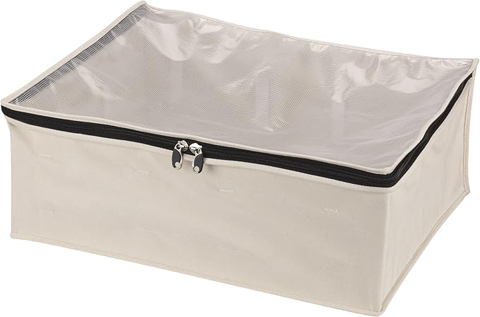 Household Essentials 3364-1 Cotton Canvas Blanket Storage Bags | Natural, Off-White-NeatNest