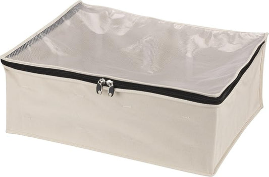 Household Essentials 3364-1 Cotton Canvas Blanket Storage Bags | Natural, Off-White-NeatNest