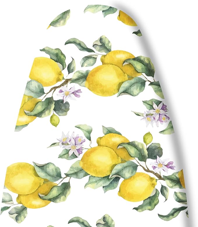 Extra Thick Ironing Board Cover and Pad, Summer Lemon 15x54 Ironing Board Cover, Resist Scorching and Staining,Elastic Edges,Watercolor Plant Fruit Art