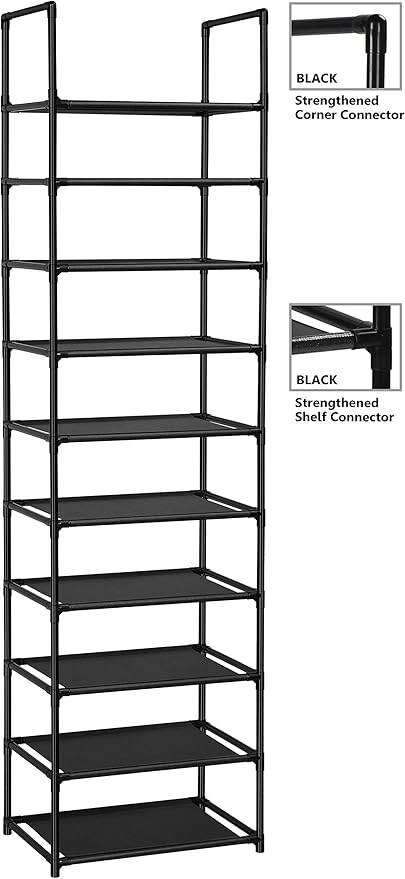 FIDUCIAL HOME 10 Tiers Shoe Rack 20-25 Pairs Sturdy Shoe Shelf-NeatNest